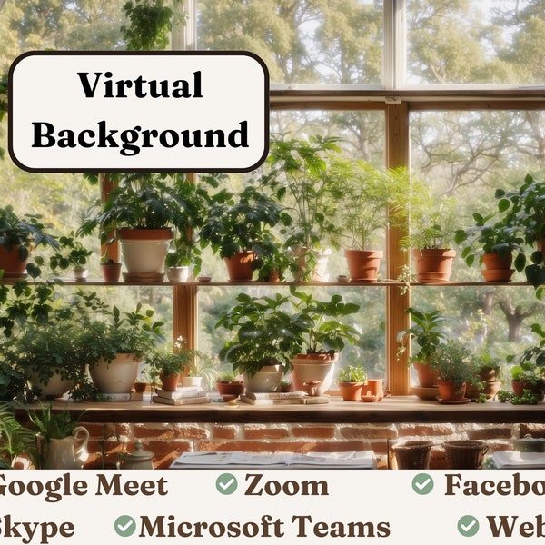 Virtual Background - Solarium Shelves | HD Quality | Personalize Your Video Calls with Stylish Backdrops |Easy to Use Remote Work Solution