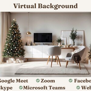 Virtual Background - Modern Christmas | HD Quality | Personalize Your Video Calls with Stylish Backdrops | Easy to Use Remote Work Solution