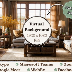 Virtual Background - Cozy Fall Den | HD Quality | Personalize Your Video Calls with Stylish Backdrops | Easy to Use Remote Work Solution