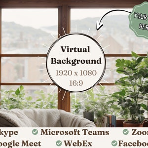 Cozy Plant Nook Virtual Background | HD Quality | Personalize Your Video Calls with Stylish Backdrops | Easy to Use Remote Work Solution