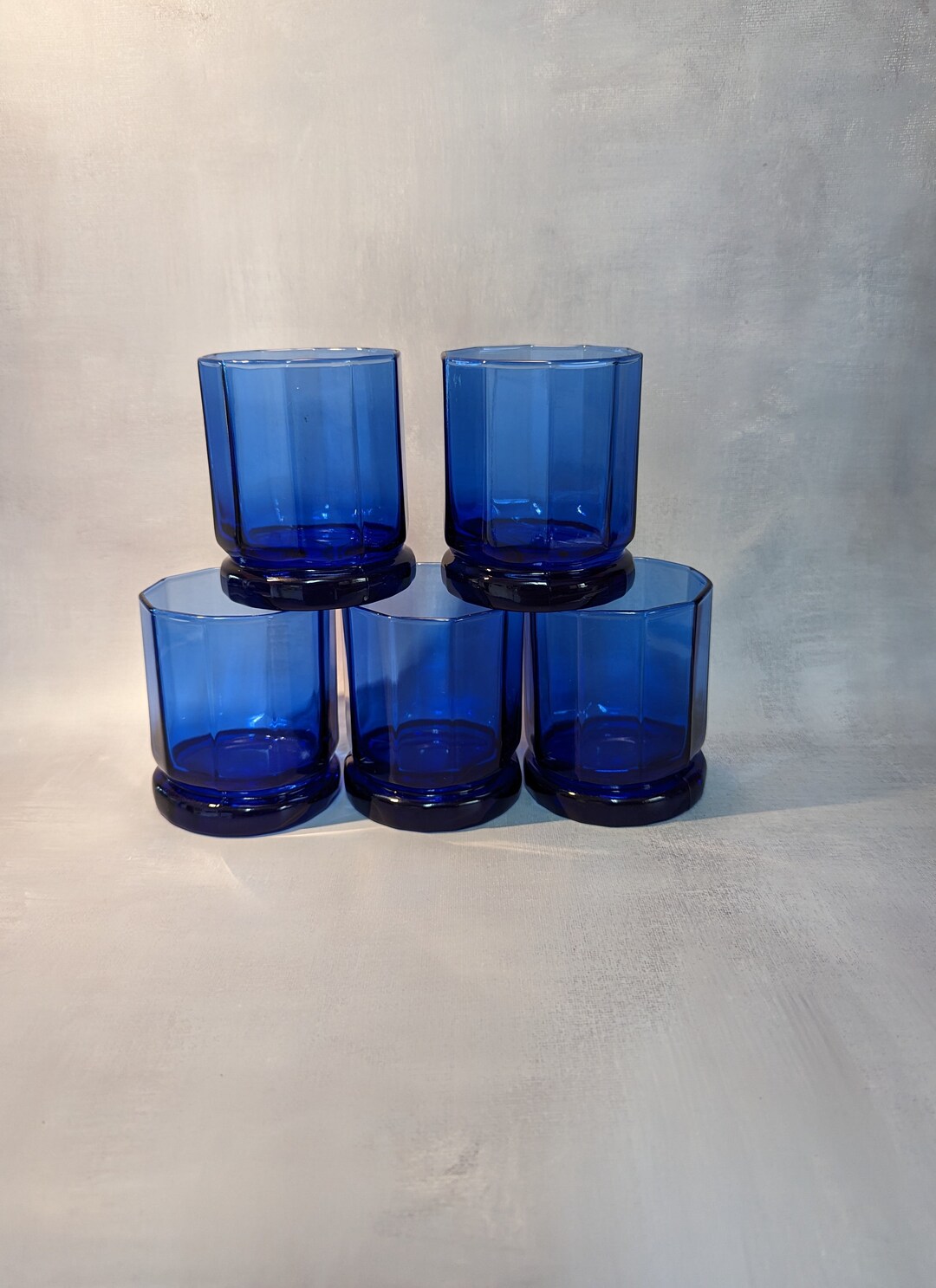 Anchor Hocking Cobalt Blue Essex 10 Oz. Old Fashioned Glasses Set of 4