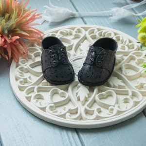 Zapatos clásicos grises con cordones para muñecas alemanas de vinilo de 18&quot;