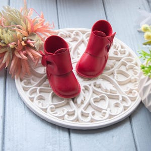 Dunkelrote Stiefeletten für 18-Zoll Happy Kids Puppen