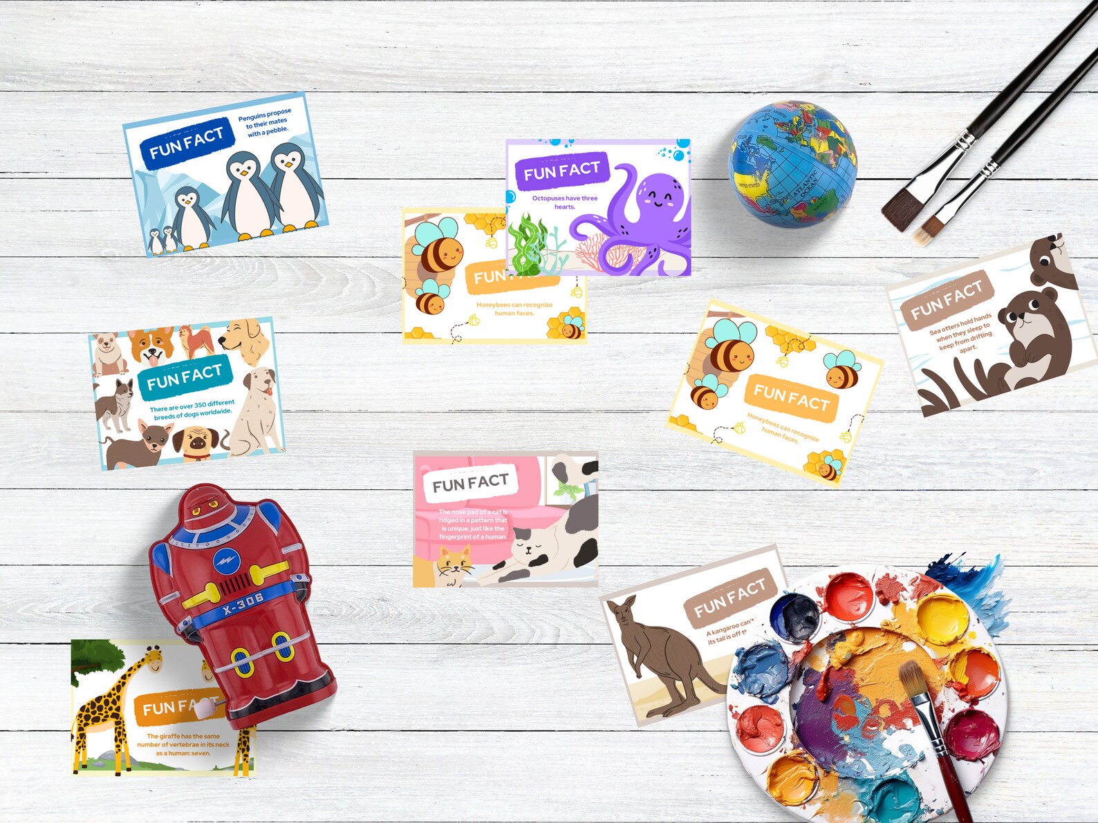 50 Printable Lunch Box Animal Fact Cards - Educational and Fun Animal ...