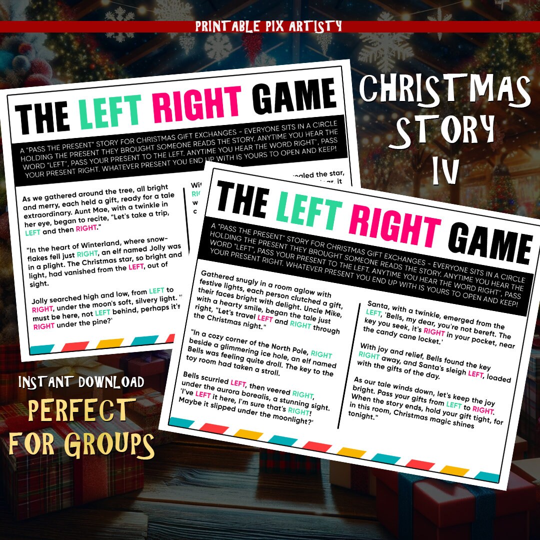 Christmas Story IV Left Right Gameprintable Christmas - Etsy