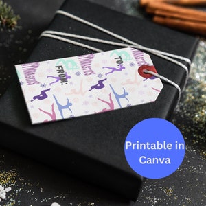 Gymnastics gift tags,christmas gift tags, digital, printable,Canva print,gift tags,gymnastics gift,christmas gift tags,gymnastics, christmas