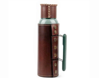 Leather Case Travel Mug, Thermos Cover, Bottle Case, Camping Accessory, Outdoor Wear,Gift for Her, Gift for Him,Birthday Gift,Christmas Gift