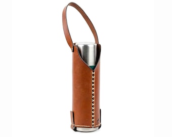 Leather Case for Travel Mug, Leather Accessory,Camping Bottle Cover,Outdoor Wear,Gift for Her,Gift for Him,Birthday Gift,Leather Equipments