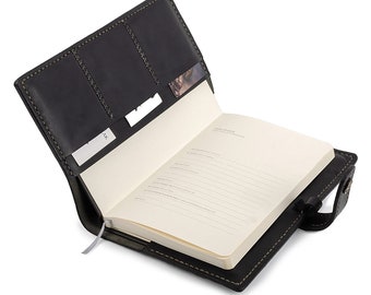 Elegant Leather Agenda Cover, with Slot and Compartments, Functional Accessory, Planner Case, Birthday Gift, Graduate Gift, Christmas Gift
