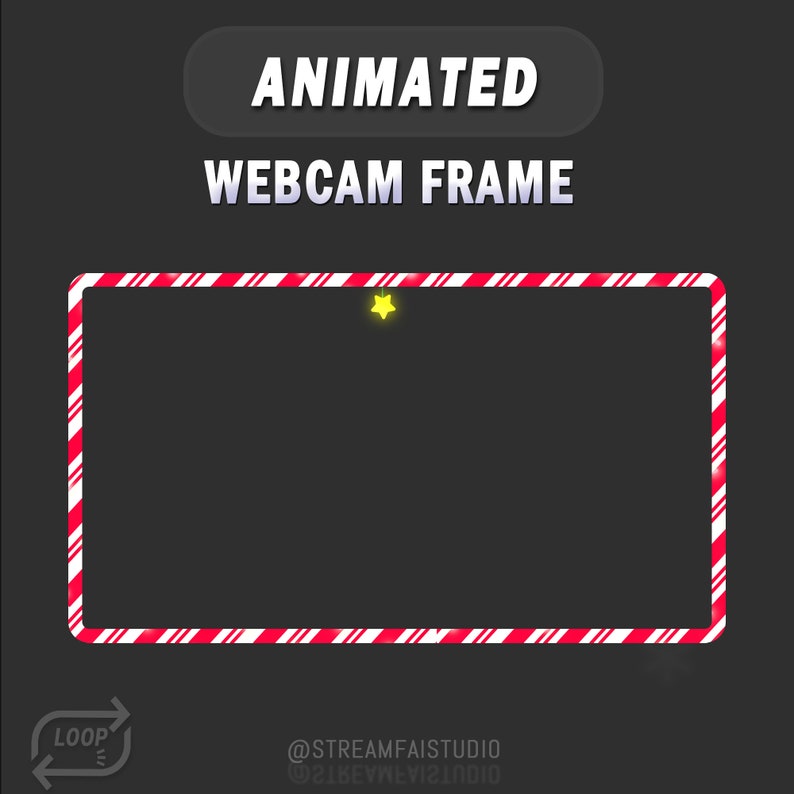 Animated Webcam Christmas Frame Overlay, Twitch Xmas Overlay, Christmas ...