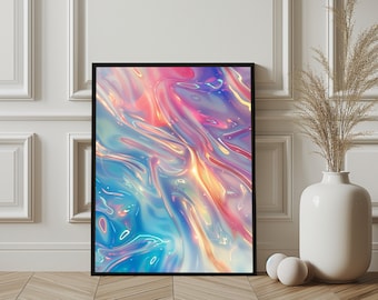DIN A3 Poster to Print, Holographic Design Poster, Printable Art, Digital Download Print, Wall Art, Instant Download