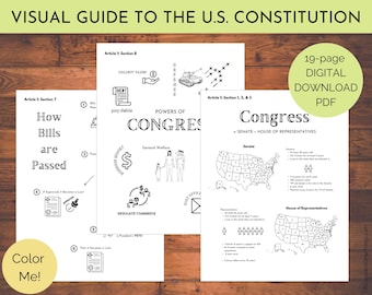 Visual Guide to the U.S. Constitution, United States Constitution Homeschool, United States Government Homeschool, Crossword Puzzle