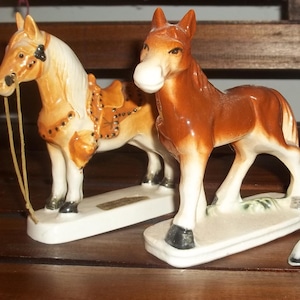 Vintage 1950's Nostalgic Ceramic Horse Figurines, Made in