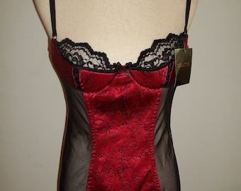 Vintage Y2k Frederick's Of Hollywood Seduction Red/Black Baby Doll Corset Size Large NWT Stunning!
