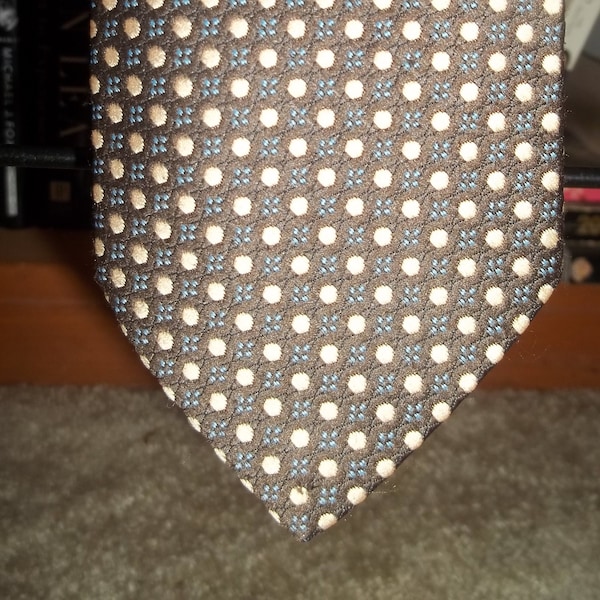 Vintage 70s Towncraft JC Penney Brown/White Polka Dot Tie 56x3.5