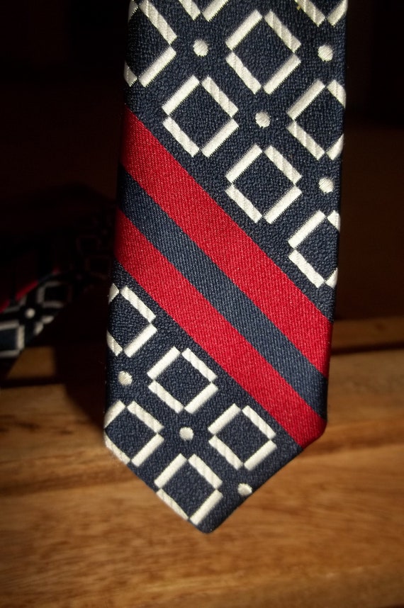 Vintage Men's Polyester Super Funky Tie WIDE 55x4… - image 7