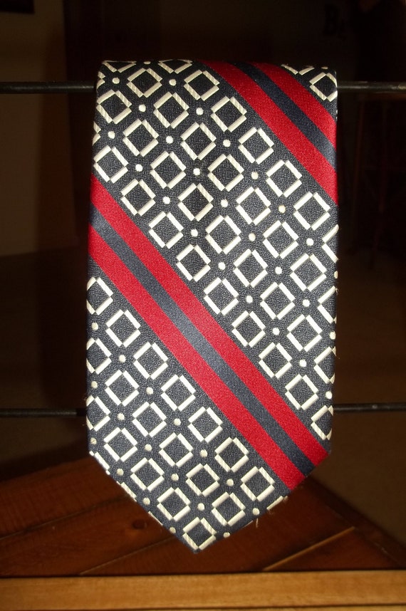 Vintage Men's Polyester Super Funky Tie WIDE 55x4… - image 10