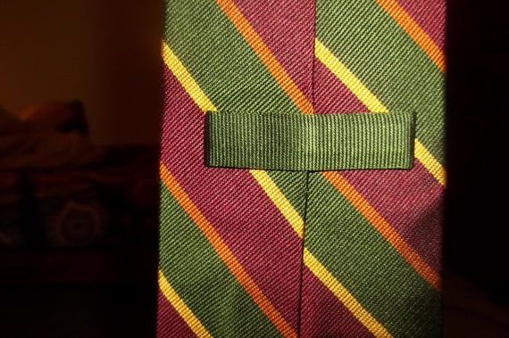 Vintage Men's Lands' End Silk Tie Necktie Maroon/… - image 7