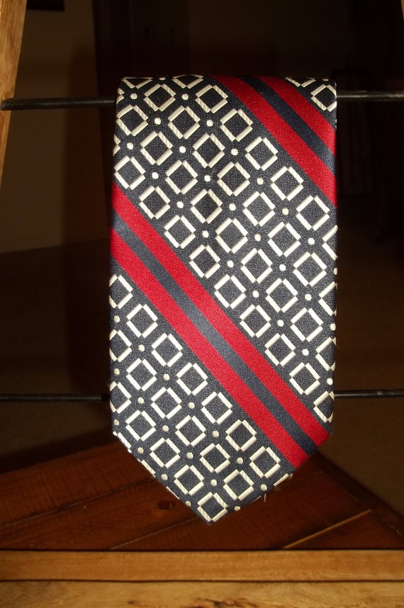 Vintage Men's Polyester Super Funky Tie WIDE 55x4… - image 2