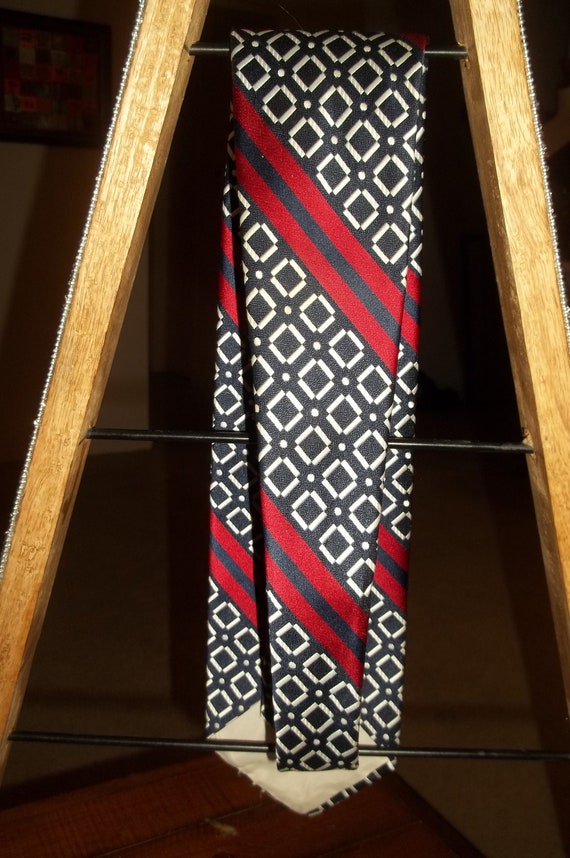 Vintage Men's Polyester Super Funky Tie WIDE 55x4… - image 4