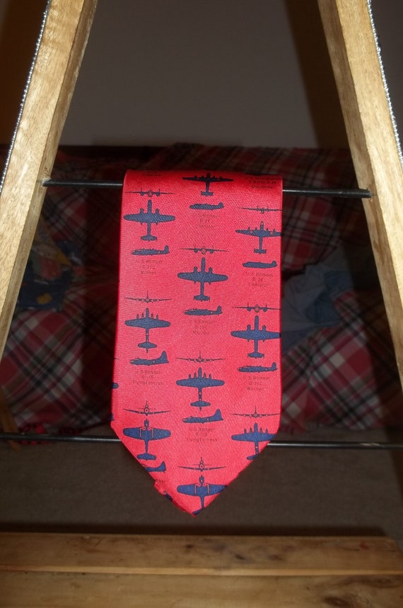 Vintage Y2K Josh Bach Men's Silk Necktie Tie Red … - image 10