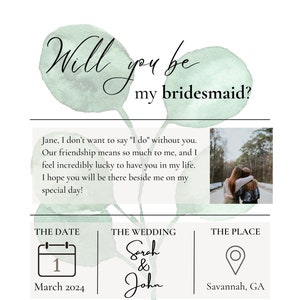 Bridesmaid Proposal Card