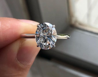 1.50Ct Oval Diamond Engagement Ring, Oval Solitaire Lab Grown Diamond Ring, 14k Solid Gold Ring, Anniversary Gift, Bridal Ring, Daily Ring