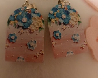 Cherry blossom dangle earrings