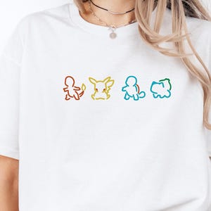 Cartoon Inspired Silhouette Shirt, Anime Lover Gift, Retro Cartoon Shirt, Japan Cartoon Shirt, 90s Shirt