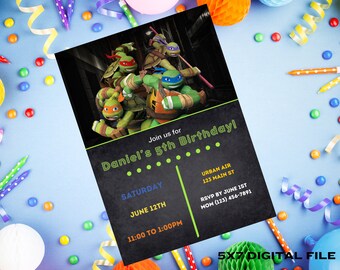 Ninja Turtle Birthday Invitation, Ninja Party, Teenage Mutant Ninja ...
