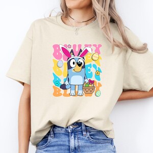 Blue Dog Easter Shirt, Cute Dog Bunny Tee, Kids Easter Shirt, Toddler Easter Outfit, Dog Cartoon Easter Tee, Spring Holiday Shirt
