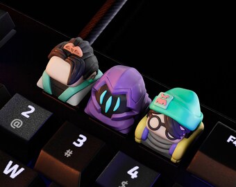 Game Keycaps, Custom Handmade Artisan Keycaps for mechanical keyboard, Cherry MX, Gift for him and her, Handpainted keycaps