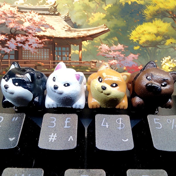 Protège-clés shiba inu, protège-clés faits main faits main, chien pour clavier mécanique, cerise MX, protège-clés animaux, mignons protège-clés, cadeau