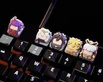Spiel Tastenkappen, Handbemalte Tastenkappen für mechanische Tastatur, Cherry MX, Geschenke für Sie und Ihn