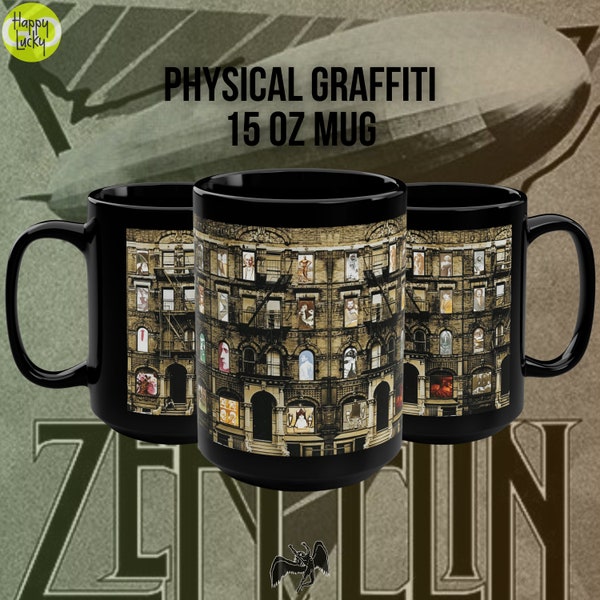 Led Zeppelin Mug, Coffee Cup, Black Mug, 15oz, Rock Mug, Album Cover, Music Fan Mug, Gift Mug