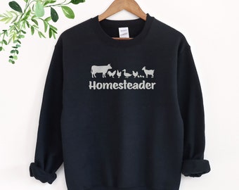 Embroidered Homesteading Sweatshirt, Homestead Mom Sweatshirt, Homeschool, Homestead Mom Gifts, Unisex, Homesteader, Mom Sweatshirt Gift