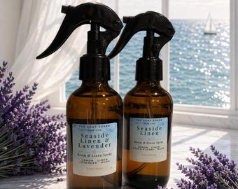 Set de ambientadores para habitaciones / Set de ambientadores para ropa de cama / Ropa de cama junto al mar / Ropa de cama junto al mar y lavanda / Set de regalo de fragancias para el hogar / Dúo de fragancias costeras