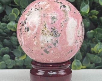 Bubblegum Rhodonite Sphere No. 2 | Rhodonite from Peru | Love and Relationships