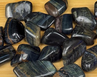 Blauwe trommelsteen tijgeroog | Stressverlichting en rust | Intuïtief gekozen