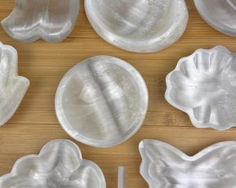 Satin Spar Bowl 4 in. | Medium Selenite Bowl | Cleansing and Spiritual Growth