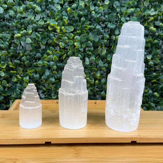 Satin Spar Tower | Selenite | Cleansing and Spiritual Growth | Intuitively Chosen
