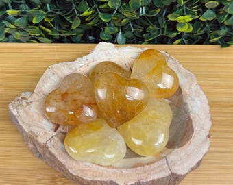 Golden Healer Quartz Small Heart | Intuitively Chosen | Confidence & Empowerment