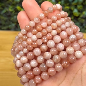 Peach Moonstone Beaded Bracelet | Intimacy & Passion | Intuitively Chosen