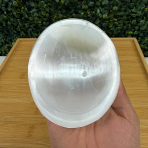 Satin Spar Bowl 4 in. | Medium Selenite Bowl | Cleansing and Spiritual Growth Oval