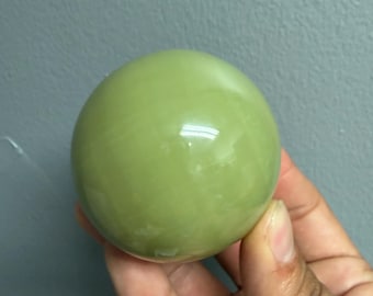 Green Banded Calcite Sphere No. 3 | A.k.a. Green Onyx | Balance & Wellness