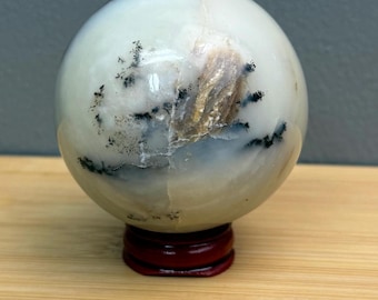 White Andean Opal Sphere No. 1 | Stress Relief & Calm | UV Reactive Stone