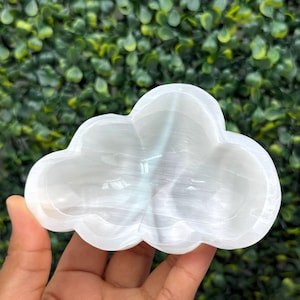 Satin Spar Bowl 4 in. | Medium Selenite Bowl | Cleansing and Spiritual Growth Cloud