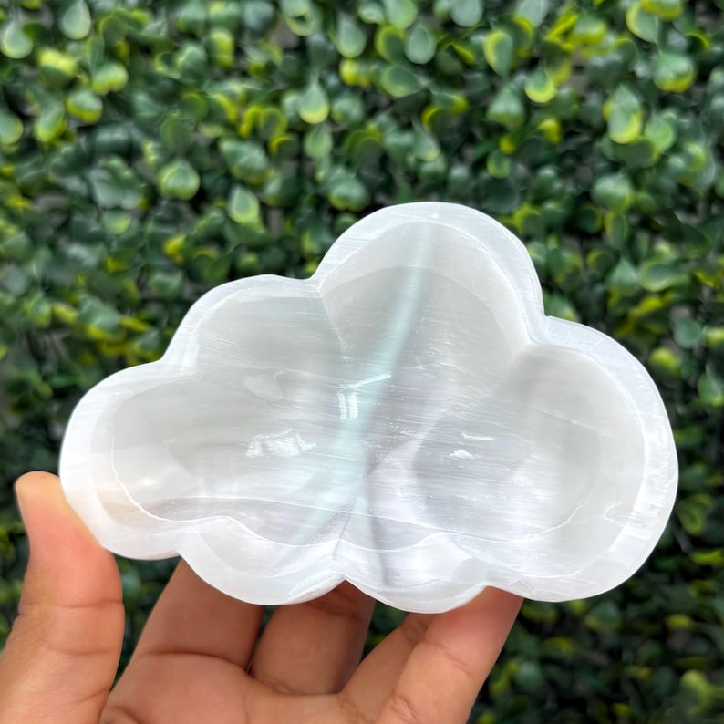 Satin Spar Bowl 4 in. | Medium Selenite Bowl | Cleansing and Spiritual Growth Cloud