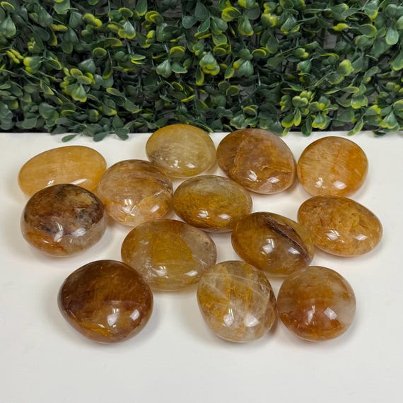 Golden Healer Quartz Palm Stone | You Pick | Confidence & Empowerment