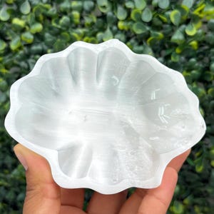 Satin Spar Bowl 4 in. | Medium Selenite Bowl | Cleansing and Spiritual Growth Seashell